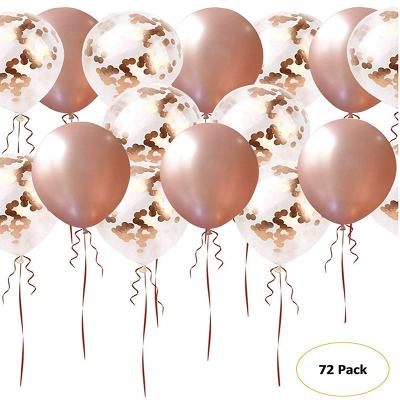 China Festival Stuff 72 Pcs Rose Gold Party Confetti Balloon Set Children's Birthday Party Decorated Foil Balloons for sale