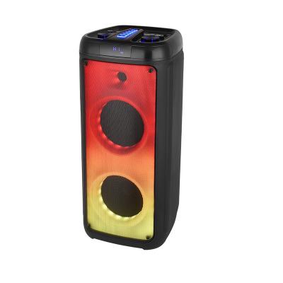 China Heavy Bass Dual 8 Inch TWS Speaker Portable Outdoor Subwoofer With Microphone TWS DJ Wireless Speaker for sale