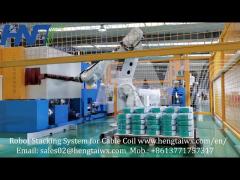 Cable Winding And Shrink film Packing Machine With Cable Coil Palletisers Stacks