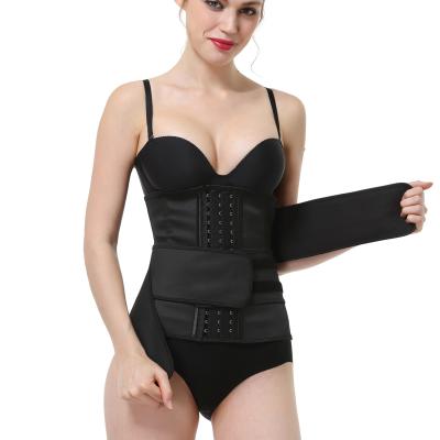 China Private Label Latex Waist Trainer Sweat Belt Slimming Breathable Corset 9 Steel Boned Waist Trimmer With Strap 2 for sale