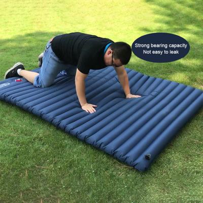 China Outdoor Travel Boosting 2 Person Self Camping High Quality Camping Inflating Foam Double Sleep Mat with Pillow and Built-in Pump for sale