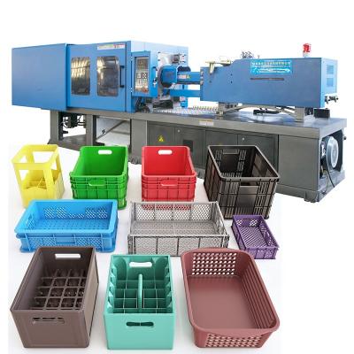 China Fruit Vegetable Supermarket Shopping Basket Crates Production Horizontal Plastic Packing Injection Molding Foldable Machine for sale