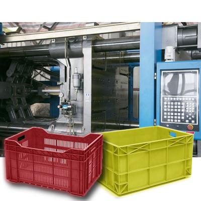 China Small horizontal portable cheap plastic flesh crate fish container storage basket basket laundry injection molding machine for sale