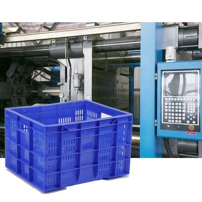 China Horizontal Reusable Plastic Shipping Stackable Vegetable Crate Packing Box Injection Molding Machine For Small Factory for sale