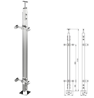 China Industrial Outdoor 304 Stainless Steel Railings And Handrails Balcony Railing Post for sale