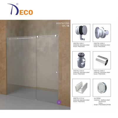 China Modern Hotel Custom Design Frameless Glass Sliding Door Shower Door System for sale