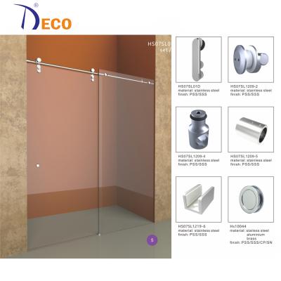 China DECO Modern Custom Frameless Shower Glass Sliding Door System for sale