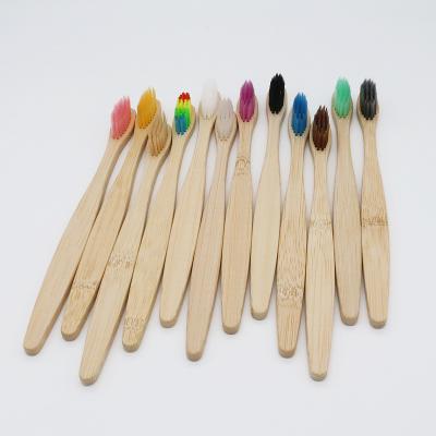 China Flat Handle Adult Bamboo Toothbrush Eco - Friendly With Different Color for sale