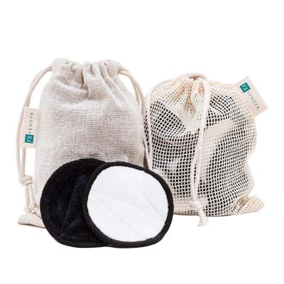 China Make Up Bamboo Make Up Remover Pads With Portable Bag for sale