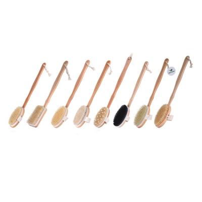 China Good Quality Detachable Long Handle Bamboo Body Brush For Bath for sale