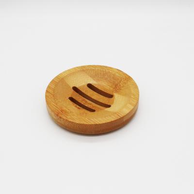 China Natural Round Bamboo Soap Box Container Bamboo Soap Dish For Bath for sale