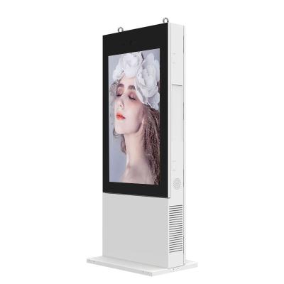 China 75 Inch Outdoor Outdoor Kiosk 4K Led Panel Capacitive Advertising Digital Signage Android Option 8G+64G IPS Screen IP65 Tempered ARglass for sale