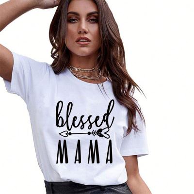 China wholesale high quality custom made women apparel Anti-wrinkle summer blessed mom T-shirt ladies Printed 3d with good price for sale