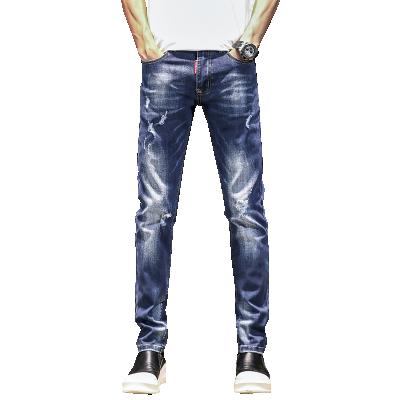 China Color Fade Proof 2021 Hot Selling Fashion Blue Jeans Mens Jeans Slim Fit Jeans Pants for sale