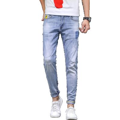 China Color New Style Fade Proof Comfortable 2021 American Style Denim Fabric Men Slim Casual Jeans for sale