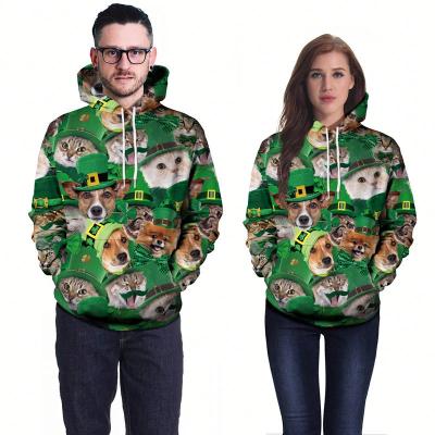 China Excellent Custom Hoodies Exquisite QUICK DRY Environmental Protection Cotton Sweatshirt 3d Cat Dog Printed Unisex Pullover for sale