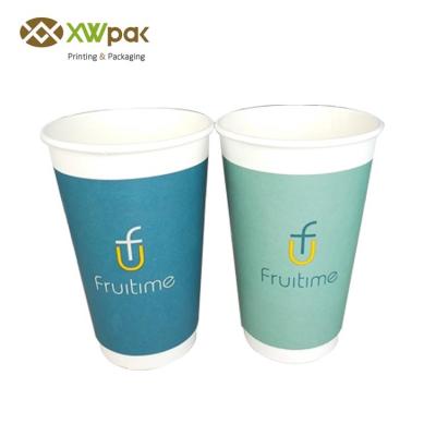 China Two Sides PE Coated Disposable Paper Coffee Cups 12oz / 8oz Size Food Grade for sale