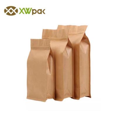 China Food Grade Kraft Paper Coffee Bags Customized Color Heat Seal Moisture Proof for sale