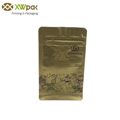 China Food Grade Compostable Coffee Bags Golden Plastic Material Customized Size for sale