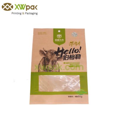 China Gravure Printing Kraft Paper Coffee Bags k Food Packaging Bag With Plastic Window for sale