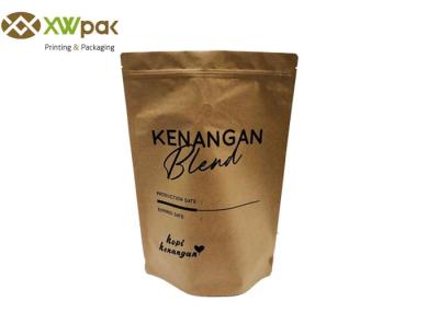 China Stand Up Kraft Paper Coffee Bags / Coffee Pouch Bags Gravure Printing 150 Microns Thickness for sale