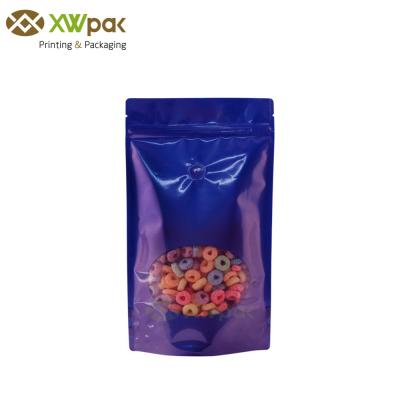 China Food Grade Stock Coffee Bags Stand Up Zip Lock Bags Customized With Clear Window for sale