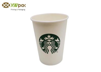 China PLA Compostable Disposable Paper Coffee Cups With Single Walled Customized Printing for sale