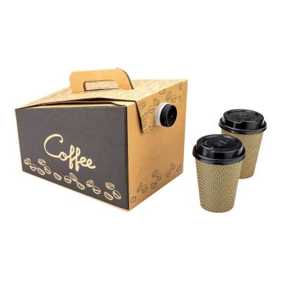 China Kraft Paper 96 Oz. Beverage Take Out Container With Coffee To Go Print for sale