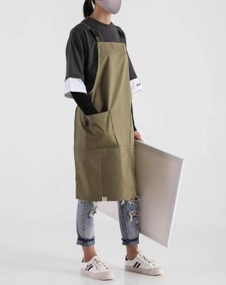 China MYGO Morden H-Back Cleaning Cotton Ties Plastic Buckle Logo Waterproof Professional Adult Aprons Custom Canvas Apron for sale