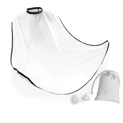 China Custom Copy Sucker MYGO Cheap White Waterproof Plastic Pongee Top Sucker Shaving Beard Apron for sale