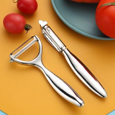 China MYGO Viable Best Selling Stainless Steel Metal Fruit Peeler Simple Flatware Set Potato Fruit Vegetable Peeler for sale