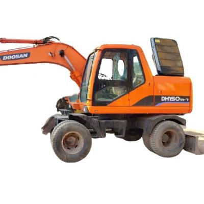 China Durable Used Machine Original Doosan DH150W-7 Wheel Excavator In Yard For Sale 0.6M3 for sale