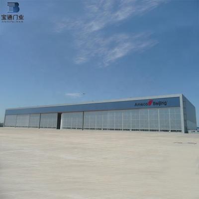 China Modern 350M width x 27M height the second largest aircraft sliding hangar door in China built by Shenyang Baotong for sale