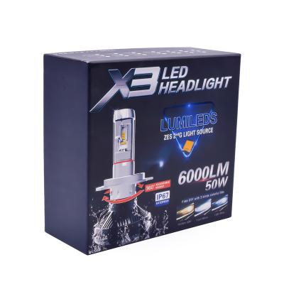 China X3 led headlight high power led headlight 50W X3 9006 bright led headlight bulb h1 h4 h7 9006 for sale