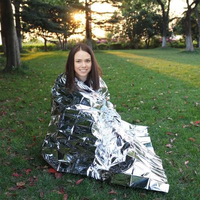 China Printing Logo Factory Price Mylar Space Emergency Blanket Aluminum Coated Thermal Blanket For Outdoor for sale