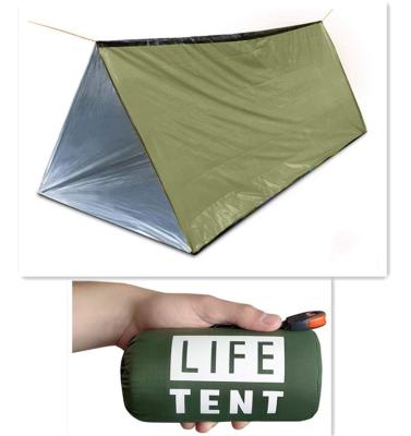 China Waterpoof / Keep Warm And Roll Up / Rising Waterproof 2 Person Mylar Thermal Shelter To Rise Emergency Tube Camping Tent for sale