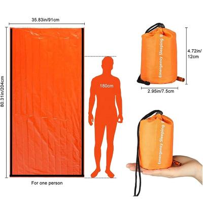 China Keep Warm In The Emergency Goods Mylar Bivvy Bag Outdoor Survival Space Emergency Thermal Sleeping Bag For Outdoor Camping Use for sale