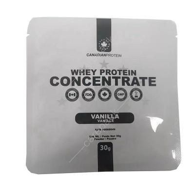 China Small Recyclable Bags For Packaging Whey Protein Powder Printing 3 Sides Sealed Bag Custom Packaging Foil Sachet for sale