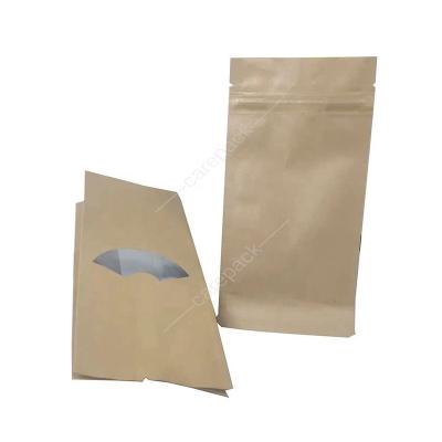 China Recyclable Custom Printed Coffee Bag Aluminum Foil Gusset Pouch Brown Paper Bag Kraft Resealable Pouch for sale