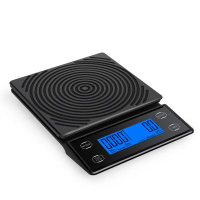 China With Scale Tray Timing Countdown Function Kitchen Coffee Scale With Timer 3kg 5kg Measuring Accuracy 0.1g for sale