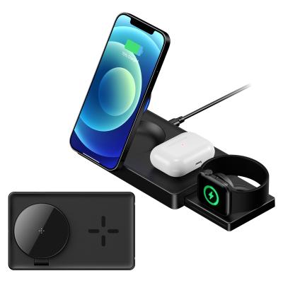 China Qi-enabled devices 3 in 1 15w 10w wireless fast charging charger stand dock station Qi charging apple watch 13 2 12 3 4 5 6 7 se 2 pro 3 airpods for sale