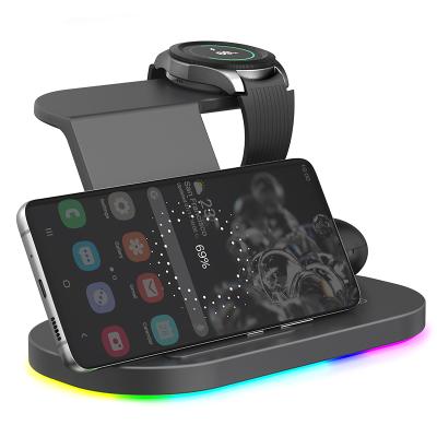 China 2021 New Cell Phone Technology 3 in 1 Wireless Charger Charging Station 15w Smart Phone Holder For iPhone Samsung Watch iwatch TWS for sale