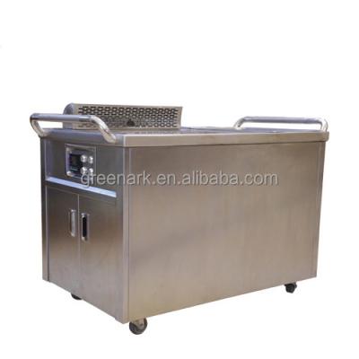 China Outdoor Barbecue Electrostatic Steam Down Exhaust Induction Movable Teppanyaki Grill Table for sale