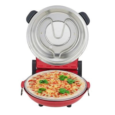 China Various Factory Outdoor Sale Red Gray Non Stick Electric Pizza Maker For Kitchen for sale