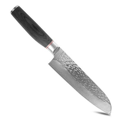 China Kitchen Style Laser Damascus Knife Durable 7 Inch Super Sharp Damascus Steel Chefs Knives for sale