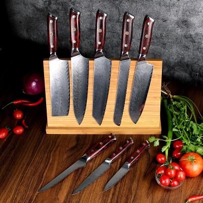 China Viable Hot Sale Damascus Kitchen Knife Santoku Steel Kitchen Knife With Sandal Wood Handle for sale