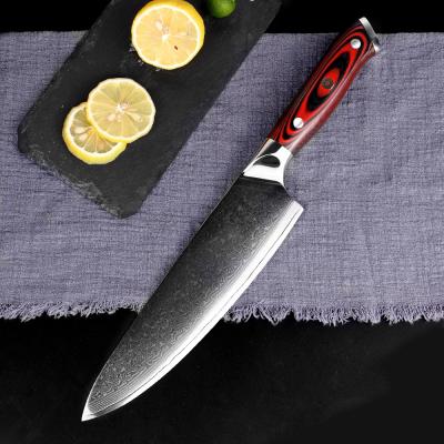 China Sustainable Household Chef Knife Bolster Wood Handle 67 Layers 8 Inch VG10 Damascus Japanese Chef Knife for sale