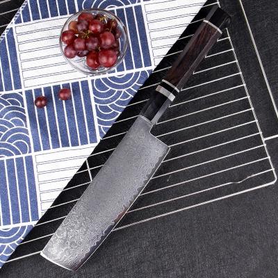 China RTS 6.8 Product Sustainable Kitchen Knives Inch Japanese VG10 Damascus Steel Kitchen Nakiri Knife for sale