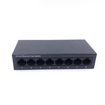 China FTTX Solutions 8 port ethernet switch Metal Case 8 port 10/100Mbps RJ45 Ports IEEE802.3/x/u network switches Mini Design switches for sale