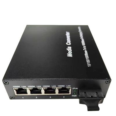 China FTTX Solutions 10 100 1000 Ethernet Dual Fiber Optic Media Converter Fiber Optic to RJ45 Media Converters for sale